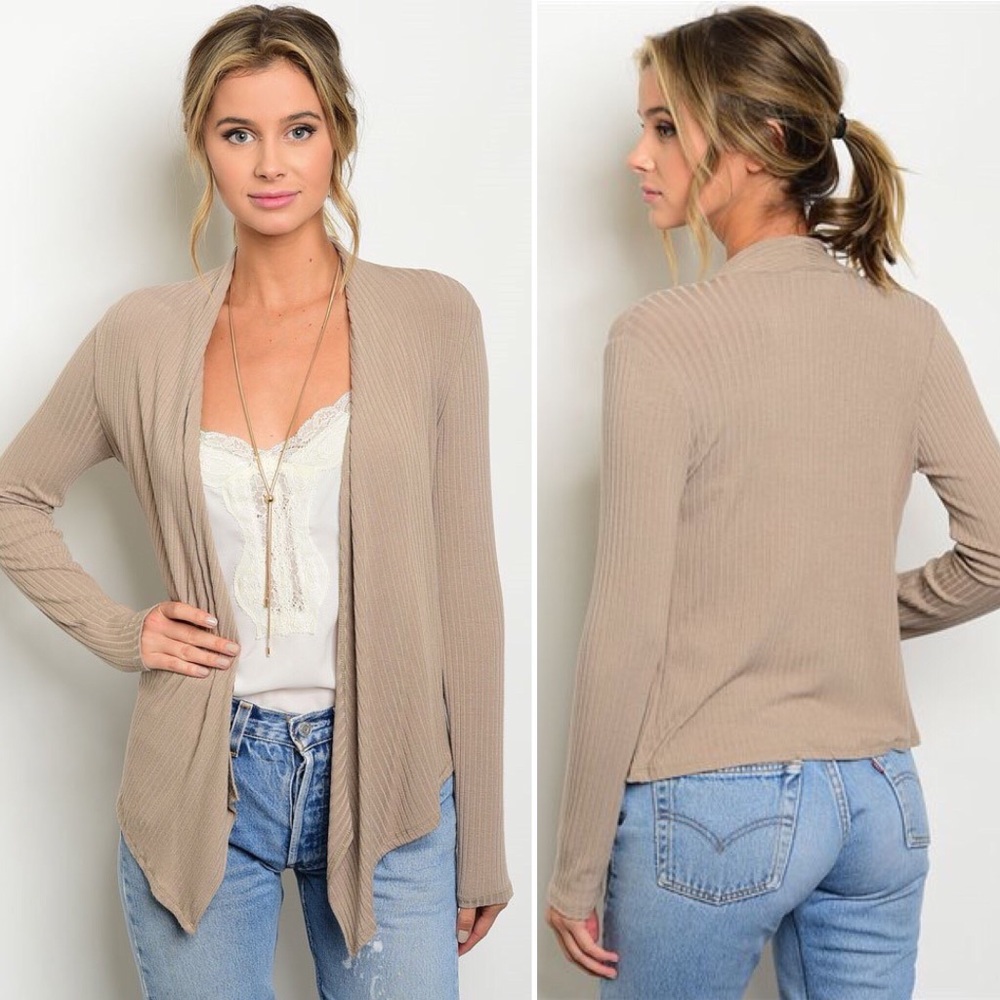 Taupe Long Sleeve Cardigan